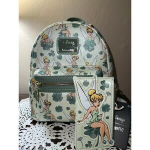 Loungefly Tinker Bell AOP Clover Mini Backpack Card Holder